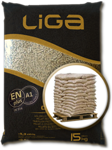 Wood pellets LIGA DIN plus, pallete